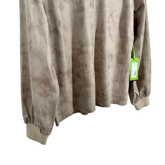 NEW NWT Trisha Tyler Medium Wearable Art Faux Suede Blouse Shirt Top Artsy - Picture 6 of 7